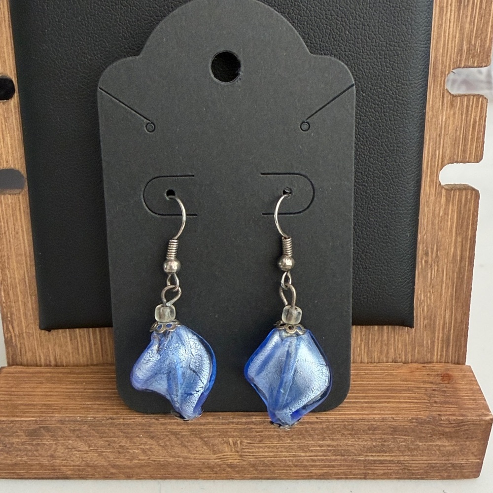 Blue Glass Bead Earrings